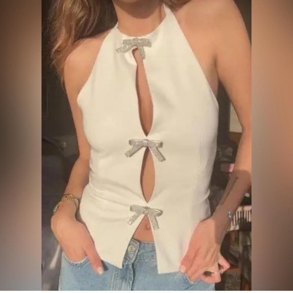 Zara White Halter Top